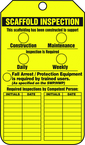 Scaffold Tag, Scaffold Inspection (Checklist)/Key Responsibility, 25/Pk, Plastic - USA Tool & Supply