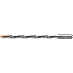 ‎3/8″ Dia. × 0.394″ Shank × 5-7/16″ Flute Length × 7-3/32″ OAL, 140°, 2xD Flute, Coolant Thru, DIN 6535 HA, Round Solid Carbide Drill A6589DPP-3/8IN - Exact Industrial Supply
