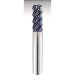 1 1/4″ × 1 1/4″ × 2 5/8″ × 5 1/2″ 5 Flute 0.1250″ C/R Carbide End Mill-Plain Shank - Y-Coating - Exact Industrial Supply