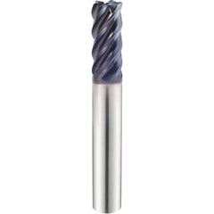 1 1/4″ × 1 1/4″ × 2″ × 4 1/2″ 5 Flute 0.0900'' C/R Carbide End Mill-Plain Shank - Y-Coating