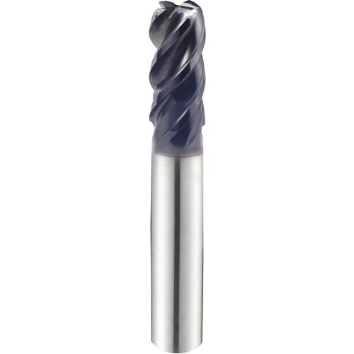 1/4″ × 1/4″ × 3/4″ × 2 1/2″ 4 Flute 0.0600'' C/R Carbide End Mill-Plain Shank - Y-Coating - Exact Industrial Supply