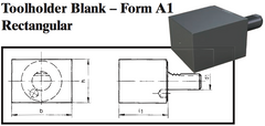 VDI Toolholder Blank - Form A1 Rectangular - Part #: CNC86 B80.200.220.160 - USA Tool & Supply