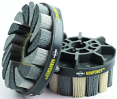 150mm x 18mm - 320 Grit - Nampower™ Nylon Abrasive Turbine Brush - USA Tool & Supply