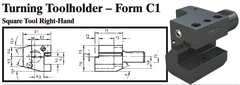 VDI Turning Toolholder - Form C1 (Square Tool Right-Hand) - Part #: CNC86 31.4025 - USA Tool & Supply