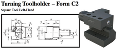 VDI Turning Toolholder - Form C2 (Square Tool Left-Hand) - Part #: CNC86 32.1612 - USA Tool & Supply