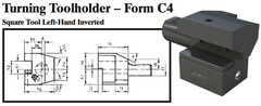 VDI Turning Toolholder - Form C4 (Square Tool Left-Hand Inverted) - Part #: CNC86 34.8040 - USA Tool & Supply