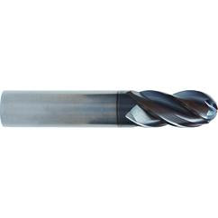 1/2x1/2x5/8x2-1/2 4 Flute Ball Nose TuffCut® XT HP End Mill ALtima® Blaze Coated - USA Tool & Supply