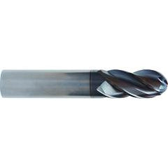 1/4x1/4x3/8x2 4 Flute Ball Nose TuffCut® XT HP End Mill ALtima® Blaze Coated - USA Tool & Supply