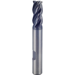 14 × 14 × 18 × 75 mm 4 Flute 2mm C/R Carbide End Mill-Flat Shank - Y-Coating - Exact Industrial Supply