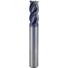 3/4″ × 3/4″ × 1 7/8″ × 4″ 4 Flute 0.2500″ C/R Carbide End Mill-Plain Shank - Y-Coating - Exact Industrial Supply