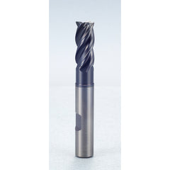 5/8″ × 5/8″ × 3/4″ × 5″ 4 Flute Square End Carbide End Mill-Flat Shank - Y-Coating - Exact Industrial Supply