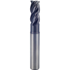 5/8″ × 5/8″ × 3/4″ × 5″ 4 Flute 0.0900'' C/R Carbide End Mill-Plain Shank - Y-Coating - Exact Industrial Supply