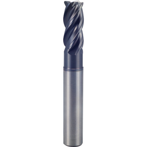 3/4″ × 3/4″ × 1″ × 6″ 4 Flute 0.0300″ C/R Carbide End Mill-Plain Shank - Y-Coating