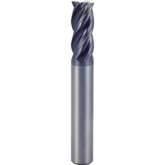 3/4″ × 3/4″ × 3/4″ × 3″ 4 Flute Chamfer Carbide End Mill-Plain Shank - Y-Coating - Exact Industrial Supply
