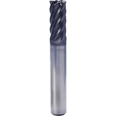 5/8″ × 5/8″ × 3/4″ × 3″ 6 Flute Square End Carbide End Mill-Plain Shank - Y-Coating - Exact Industrial Supply