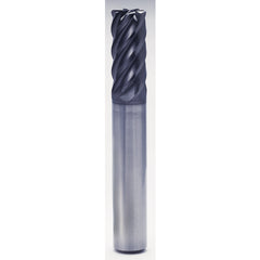 1″ × 1″ × 2 5/8″ × 5″ 6 Flute 0.0600'' C/R Carbide End Mill-Plain Shank - Y-Coating - Exact Industrial Supply