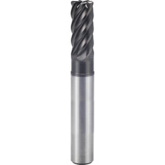 1″ × 1″ × 1 1/4″ × 4″ 6 Flute 0.0600'' C/R Carbide End Mill-Plain Shank - Y-Coating - Exact Industrial Supply