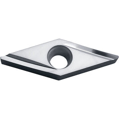 VBGT 332 Y TN60, 1/32″ Corner Radius, 3/16″ Thick, 3/8″ Inscribed Circle, TiCN/NbC, Diamond, Turning Indexable Insert - Exact Industrial Supply