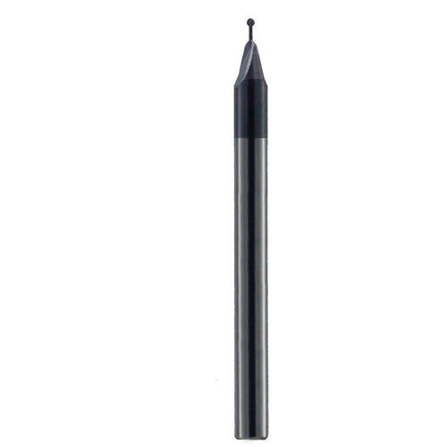 ‎3/32″ Dia. × 1/8″ Shank × 0.391″ DOC × 1-1/2 OAL, Carbide nACo, 2 Flute, Ballnose End Mill - Exact Industrial Supply