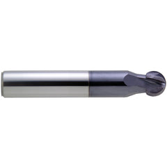 1/2″ Dia. × 1/2″ Shank × 1.336″ DOC × 3 OAL, Carbide nACo, 4 Flute, Ballnose End Mill - Exact Industrial Supply