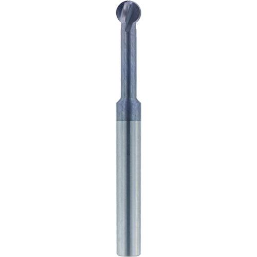 3/8″ Dia. × 3/8″ Shank × 1.82″ DOC × 4 OAL, Carbide nACo, 4 Flute, Ballnose End Mill - Exact Industrial Supply