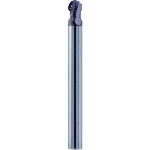 ‎3/8″ Dia. × 3/8″ Shank × 0.5223″ DOC × 2-1/2 OAL, Carbide nACo, 4 Flute, Ballnose End Mill - Exact Industrial Supply