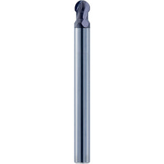 ‎3/8″ Dia. × 3/8″ Shank × 0.5223″ DOC × 2-1/2 OAL, Carbide nACo, 4 Flute, Ballnose End Mill - Exact Industrial Supply