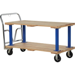 Double Deck Hardwood Platform Cart 27 × 54 - Exact Industrial Supply