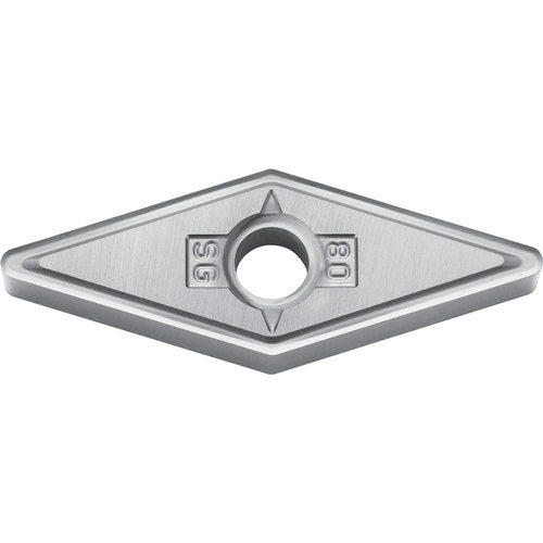 VNMG 331 SG SW05, 1/64″ Corner Radius, 3/16″ Thick, 3/8″ Inscribed Circle, WC/Co, 35 Degree Diamond, Turning Indexable Insert