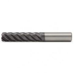 5/8x5/8x2-1/2x5-1/4 5FL Square Carbide End Mill-Round Shank-AlTiN - USA Tool & Supply