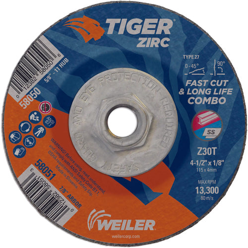 6X1/8X7/8 Z30T ZIRC T27 COMBO WHEEL - USA Tool & Supply