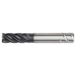 1x1x1-1/4x1-3/4x8 5FL Square Carbide End Mill-Round Shank-AlTiN - USA Tool & Supply