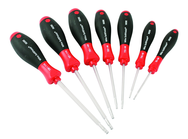 7 Piece - T9; T10; T15; T20; T25; T27; T30 - Torx Ball Ened SoftFinish® Cushion Grip Screwdriver Set - USA Tool & Supply