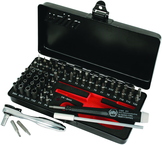 Master Tech 65 Piece Set - ESD Handle, MIni Ratchet and MicroBits In Metal Storage Box - USA Tool & Supply