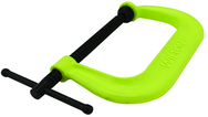 Drop Forged Hi Vis C-Clamp, 2" - 12-1/4" Jaw Opening, 6-5/16" Throat Depth - USA Tool & Supply