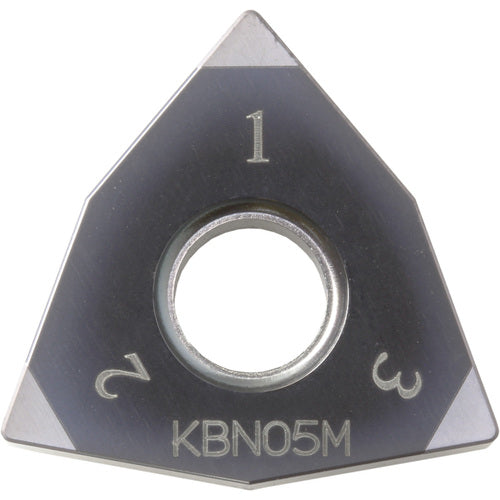 WNGA 432 MET KBN25M, 1/32″ Corner Radius, 3/16″ Thick, 1/2″ Inscribed Circle, MEGACOAT, Trigon, Turning Indexable Insert - Exact Industrial Supply