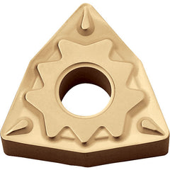 WNMG 433 HQ CA5515, 3/64″ Corner Radius, 3/16″ Thick, 1/2″ Inscribed Circle, TiCnulll2O3/TiN, Trigon, Turning Indexable Insert - Exact Industrial Supply