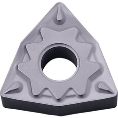 WNMG 432 HQ PV7010, 1/32″ Corner Radius, 3/16″ Thick, 1/2″ Inscribed Circle, TiCN (MEGACOAT), Trigon, Turning Indexable Insert - Exact Industrial Supply