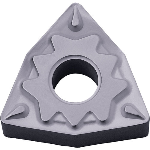 WNMG 432 HQ PV7025, 1/32″ Corner Radius, 3/16″ Thick, 1/2″ Inscribed Circle, TiCN (MEGACOAT), Trigon, Turning Indexable Insert - Exact Industrial Supply