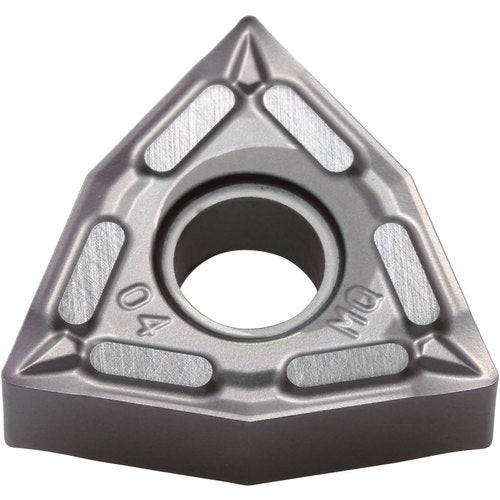 WNMG 432 MQ PR005S, 1/32″ Corner Radius, 3/16″ Thick, 1/2″ Inscribed Circle, MEGACOAT HARD, Trigon, Turning Indexable Insert - Exact Industrial Supply