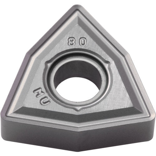 WNMG 432 MU PR005S, 1/32″ Corner Radius, 3/16″ Thick, 1/2″ Inscribed Circle, MEGACOAT HARD, Trigon, Turning Indexable Insert - Exact Industrial Supply