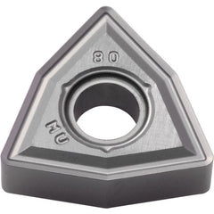 WNMG 431 MU PR005S, 1/64″ Corner Radius, 3/16″ Thick, 1/2″ Inscribed Circle, MEGACOAT HARD, Trigon, Turning Indexable Insert - Exact Industrial Supply