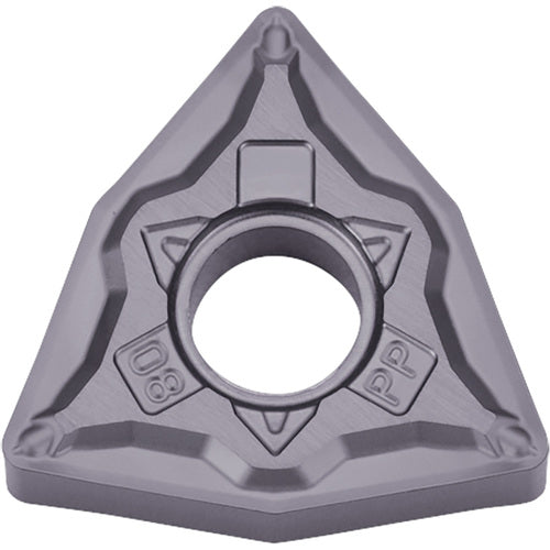 WNMG 431 PP PV7025, 1/64″ Corner Radius, 3/16″ Thick, 1/2″ Inscribed Circle, TiCN (MEGACOAT), Trigon, Turning Indexable Insert - Exact Industrial Supply