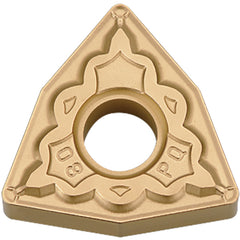 WNMG 431 PQ CA510, 1/64″ Corner Radius, 3/16″ Thick, 1/2″ Inscribed Circle, TiCnulll2O3/TiN, Trigon, Turning Indexable Insert - Exact Industrial Supply