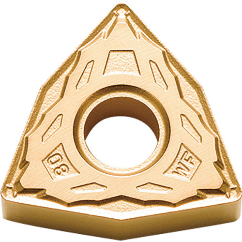 WNMG 431 WF CA025P, 1/64″ Corner Radius, 3/16″ Thick, 1/2″ Inscribed Circle, TiCl2O3/TiN, 80 Degree Trigon, Turning Indexable Insert