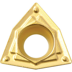 WPMT 21505 HQ CA525, 0.0079″ Corner Radius, 3/32″ Thick, 1/4″ Inscribed Circle, TiCnulll2O3/TiN, Trigon, Turning Indexable Insert - Exact Industrial Supply