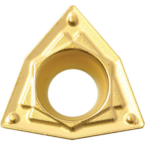 WPMT 321 HQ CA530, 1/64″ Corner Radius, 1/8″ Thick, 3/8″ Inscribed Circle, TiCnulll2O3/TiN, Trigon, Turning Indexable Insert - Exact Industrial Supply