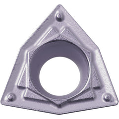 WPMT 322 HQ PV7025, 1/32″ Corner Radius, 1/8″ Thick, 3/8″ Inscribed Circle, TiCN (MEGACOAT), Trigon, Turning Indexable Insert - Exact Industrial Supply