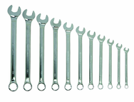 Snap-On/Williams Fractional Combination Wrench Set -- 11 Pieces; 12PT Satin Chrome; Includes Sizes: 3/8; 7/16; 1/2; 9/16; 5/8; 11/16; 3/4; 13/16; 7/8; 15/16; 1" - USA Tool & Supply