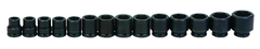 14 Piece - #9976147 - 3/8 to 1-5/8" - 3/4'' Drive - 6 Point - Standard Impact Socket Set - USA Tool & Supply